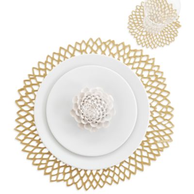 Dahlia Pressed Vinyl Round Placemat