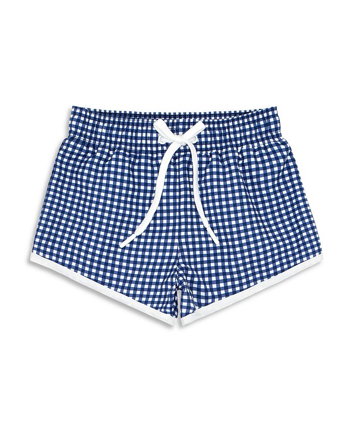 Baby boy gingham swim trunks deals