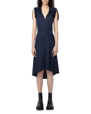 Roberty Jacquard Leopard Print Silk Dress