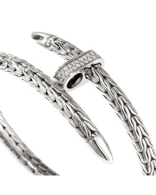 Sterling Silver Diamond Spear Flex Cuff