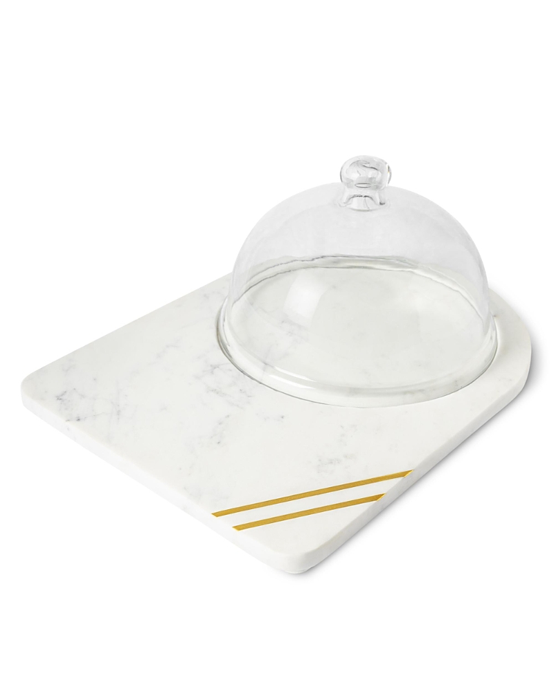 Gauri Kohli Bavaria Marble Cheese Board with Glass Cloche