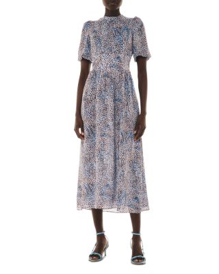 Whistles - Blair Puff Sleeve Midi Dress