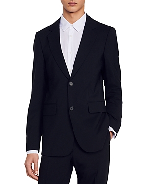 Sandro Two-button Flap-pocket Blazer In Black