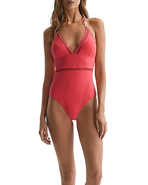 REISS RAY COLORBLOCK ONE PIECE SWIMSUIT