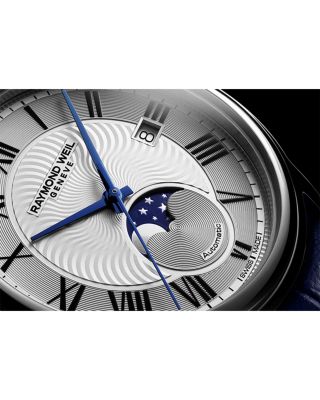 Maestro Moon Phase Automatic Leather Watch, 39.5mm