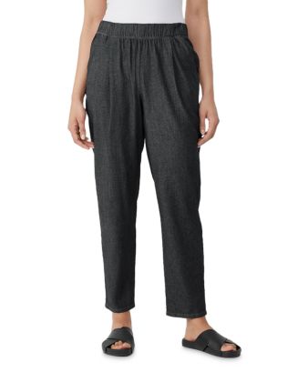 EILEEN FISHER Womens Green Zippered Pocketed Tapered Ankle Pants