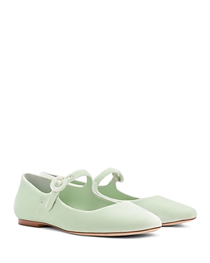 Larroude Women's Blaire Ankle Strap Mary Jane Ballet Flats In Mint Velvet