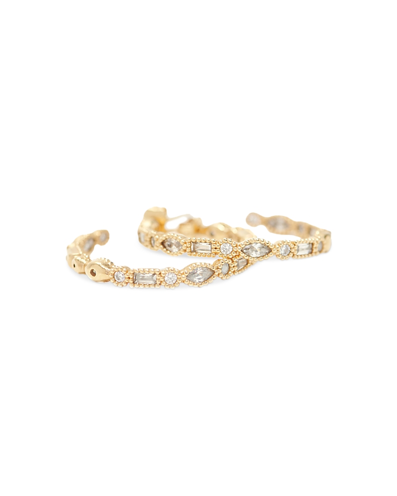Maje Mixed Cubic Zirconia C Hoop Earrings In Gold Tone In Gold