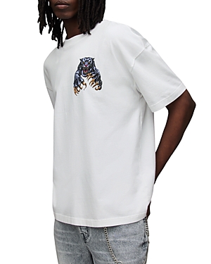 Allsaints Beast Graphic Tee In Optic White
