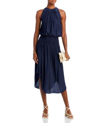 Audrey Sleeveless Halter Drop Waist Midi Dress