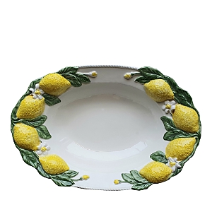Les Ottomans Lemon Ceramic Tray In Multi