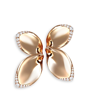 Pasquale Bruni 18k Rose Gold Giardini Segreti Diamond Flower Petal Statement Earrings