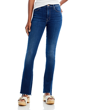 MOTHER THE RUNAWAY HIGH RISE STRAIGHT STEP FRAY HEM JEANS IN GROOVY