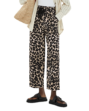 Whistles Drawstring Trousers In Leopard Print