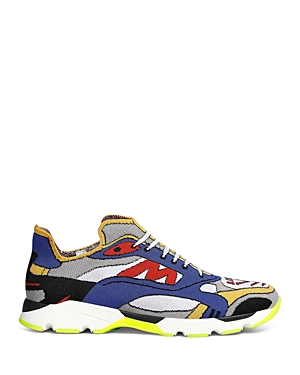 Marni Multicolor Knit Sneakers With Print In Black/white/red