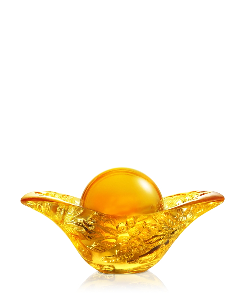Liuli Golden Fruit Bowl & Sphere In Gold