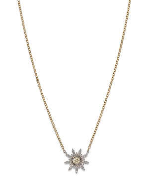 Bloomingdale's Diamond Starburst Pendant Necklace In 14k White & Yellow Gold, 0.25 Ct. T.w. In White/gold