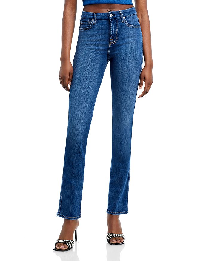7 For All Mankind Slim Illusion Kimmie Mid Rise Straight Jeans in Luxe ...