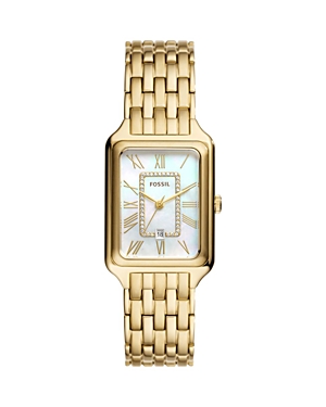 Shop Fossil Raquel Watch, 26mm X 32mm In White/gold