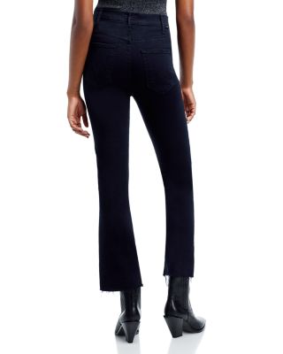 The Hustler High Rise Frayed Flare Leg Ankle Jeans in Not Guilty