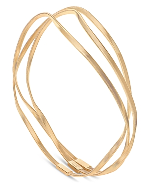 Marco Bicego Marrakech 18k Three Strand Coiled Rigid Bangle In Gold