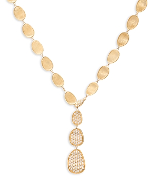 Shop Marco Bicego 18k Yellow Gold Lunaria Alta Diamond Lariat Necklace, 18
