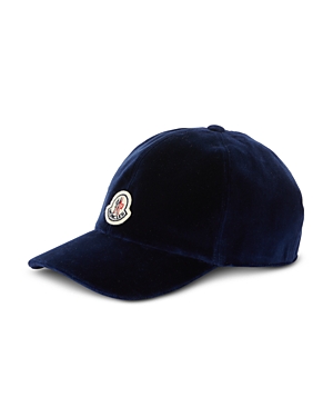 Moncler Cotton Logo Baseball Cap In Dark Blue