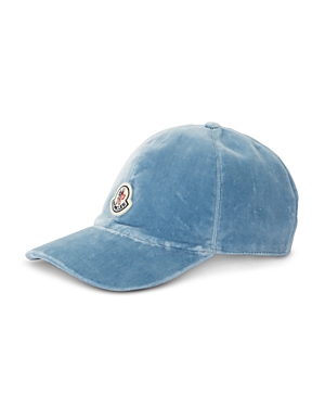 Moncler Cotton Logo Baseball Cap In Light Blue