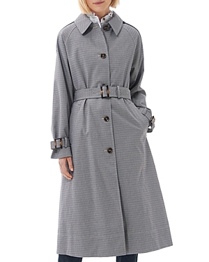 Shop Barbour Marie Check Showerproof Trench Coat In Mini Check