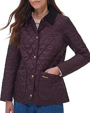 Shop Barbour Annandale Quilted Jacket In Black Cherry
