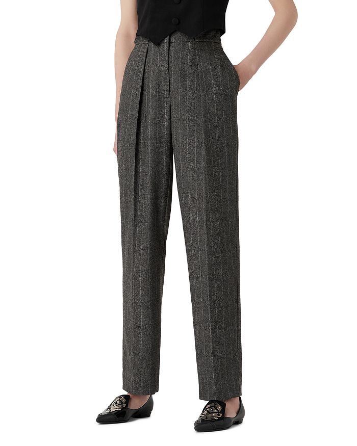 Emporio Armani Pleated Pinstripe Trousers | Bloomingdale's
