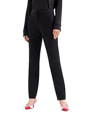 Armani Collezioni Milano Stitch Slim Leg Pants In Solid Black