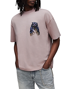 Shop Allsaints Beast Graphic Tee In Floss Pink