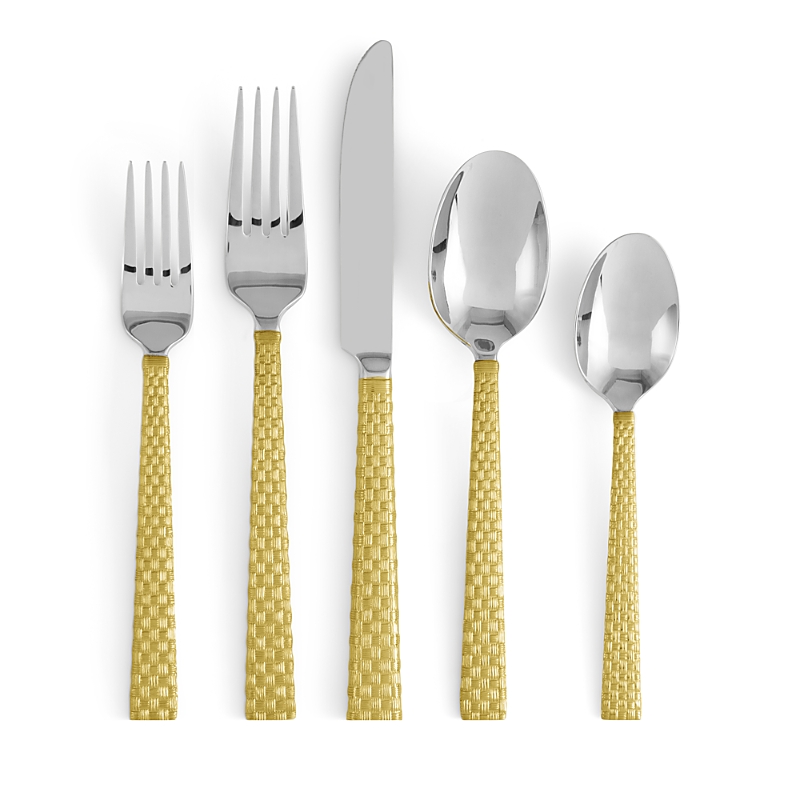 Michael Aram 5-piece Palm Golden Flatware Place Setting In Gold