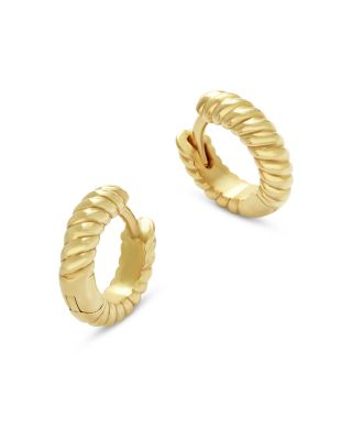 Zoë Chicco - 14K Yellow Gold Simple Gold Twist Extra Small Huggie Hoop Earrings