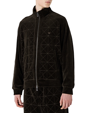 Armani Collezioni Zip Front Sweatshirt In Solid Medium