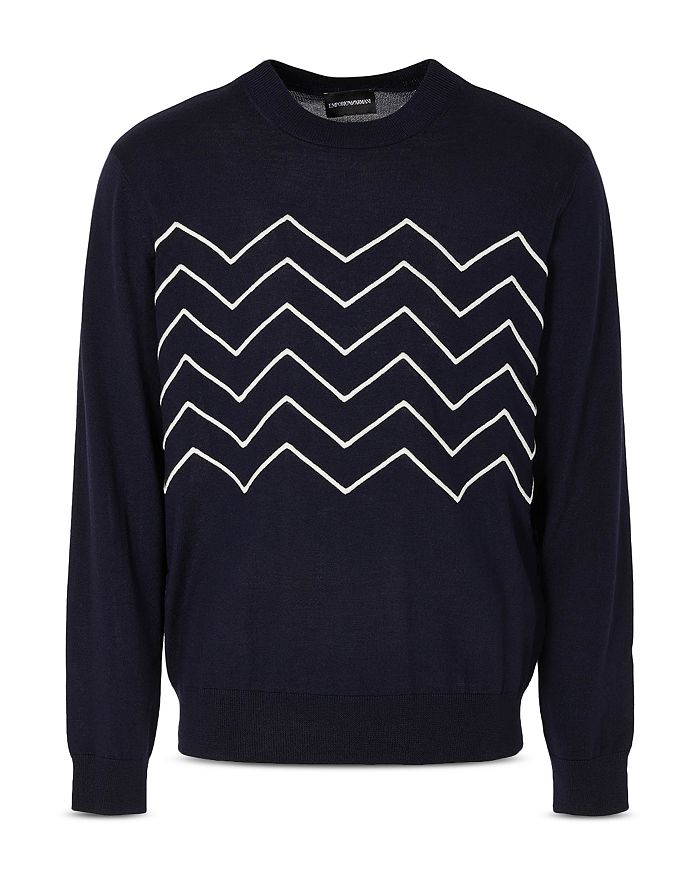 Emporio Armani Long Sleeve Pullover Crewneck Sweater | Bloomingdale's