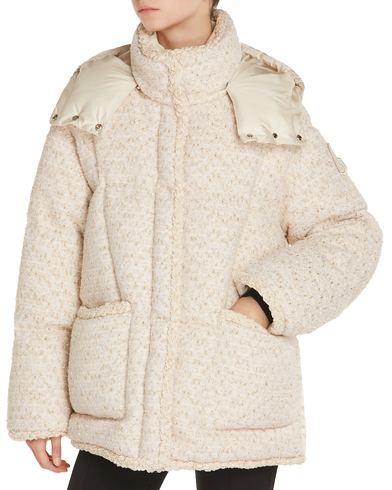 Moncler Agrobate Hooded Down Jacket In Beige