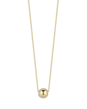 14K Yellow Gold Small Polished Ball Pendant Necklace, 16