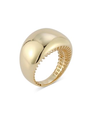 Alberto Amati - 14K Yellow Gold Wide Polished Dome Ring