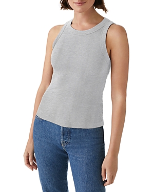 Michael Stars Pina Ribbed Halter Tank In Heather Grey