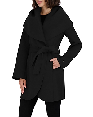 Shop Tahari Marilyn Belted Coat In Black