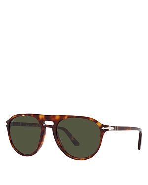 Shop Persol Pilot Sunglasses, 55mm In Havana/green Solid