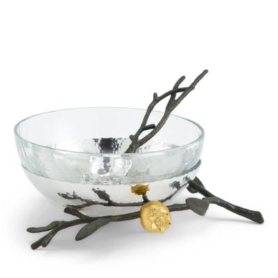 Pomegranate Glass Bowl &amp; Serving Spoon