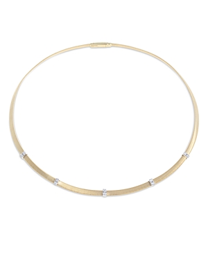 Marco Bicego 18k Yellow Gold Masai Diamond Station Collar Necklace, 16.5 In Gold/white