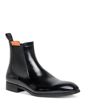 Shop Santoni Men's Simon Pull On Chelsea Boots In Black