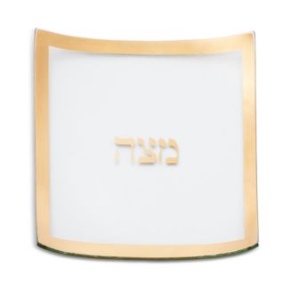 Annieglass Judaica Square Matzo Plate, 10"