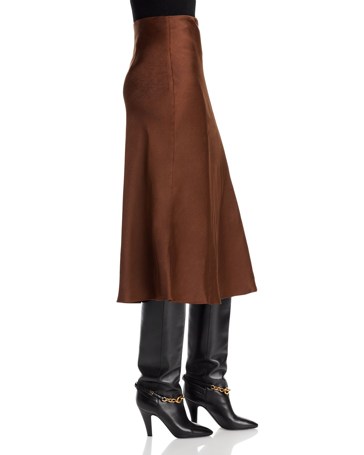 Midi Satin Slip Skirt - Exclusive thumbnail 5