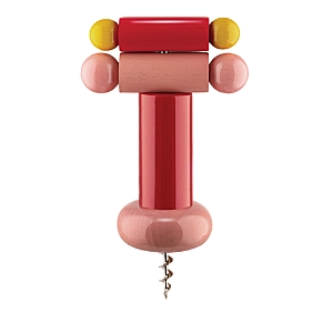 Alessi Beechwood Corkscrew In Pink/red