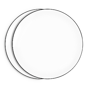 Richard Brendon Coupe Bread And Butter Plate, Set Of 2 In Black/white